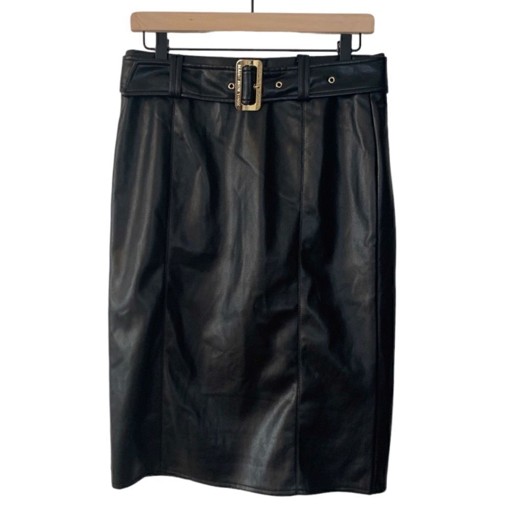 Marc New York Andrew Marc Faux Leather Skirt Small